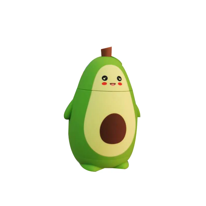 RTS Solhui Lovely Portable Avocado Glass Double Wall Cup Cartoon Student Fresh Cute Glass Bottle