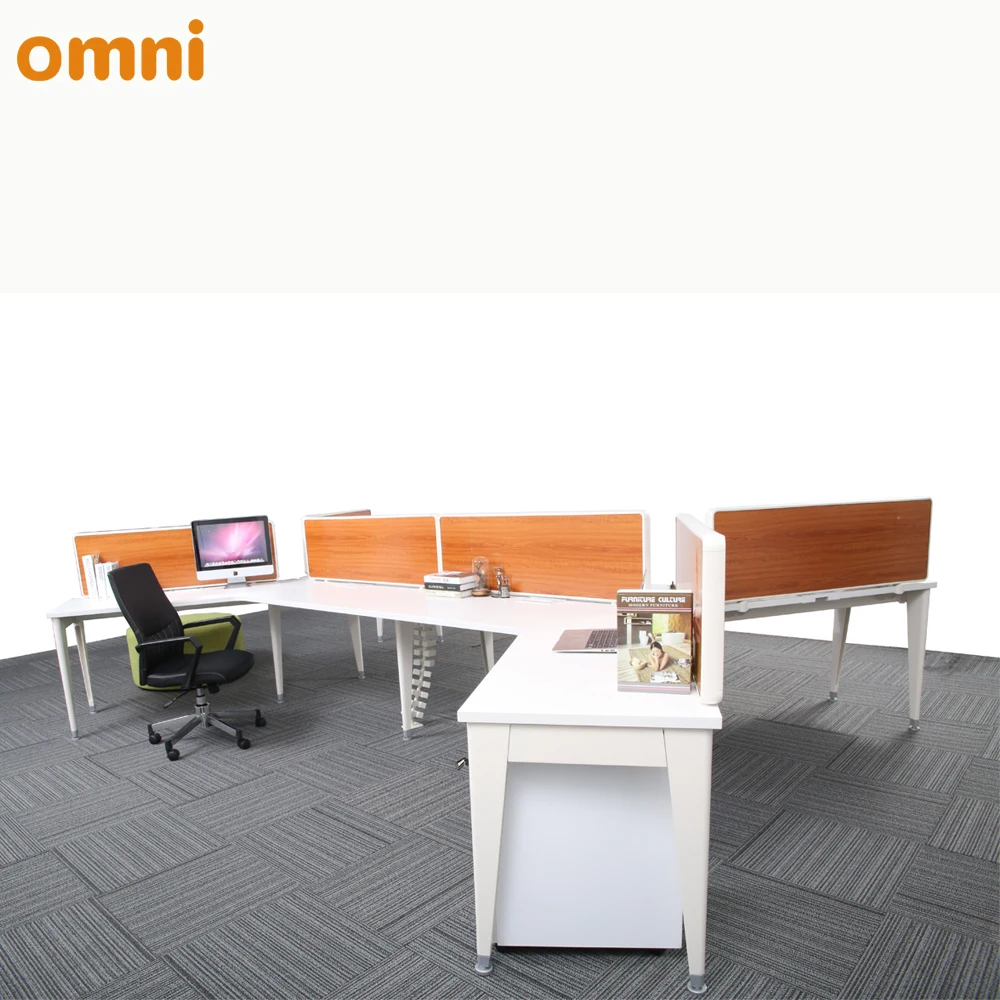 Modular design office table for 6 person 120 degree office workstation