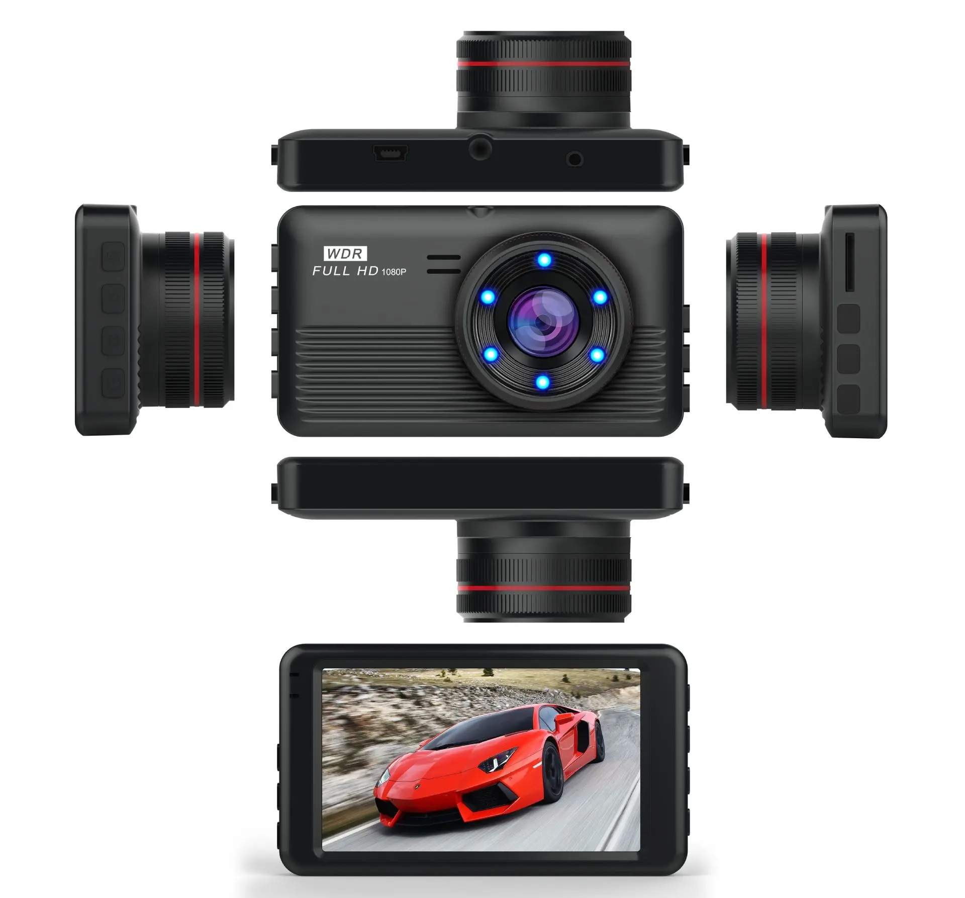 CHEZHIPIN R102 OEM Main Product Dual Lens Dashcam Dual Camera Car Dvr Charger Accessories Sticker Battery IPS Sensor Card