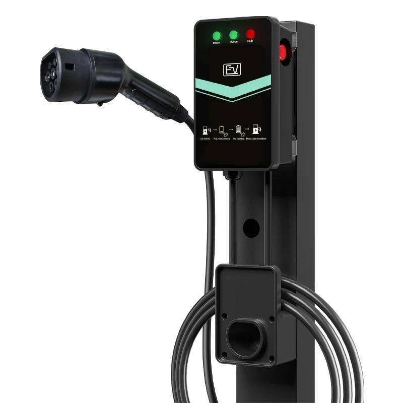 Wall Mounted AC Battery EV Car Charging Pile With 5meter Charger Cable