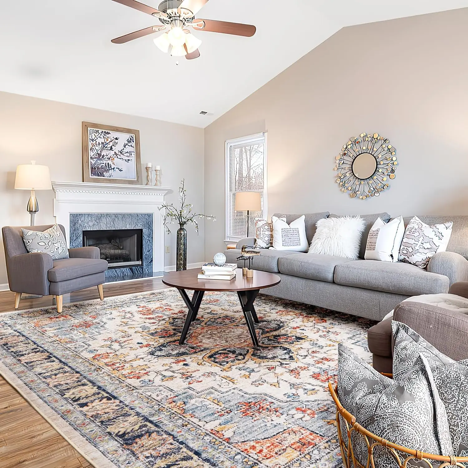 Skymoving New Custom Printed Design Machine Washable Non-Slip Area Rug Carpet Foldable Large Area Rugs for Living Room Bedroom