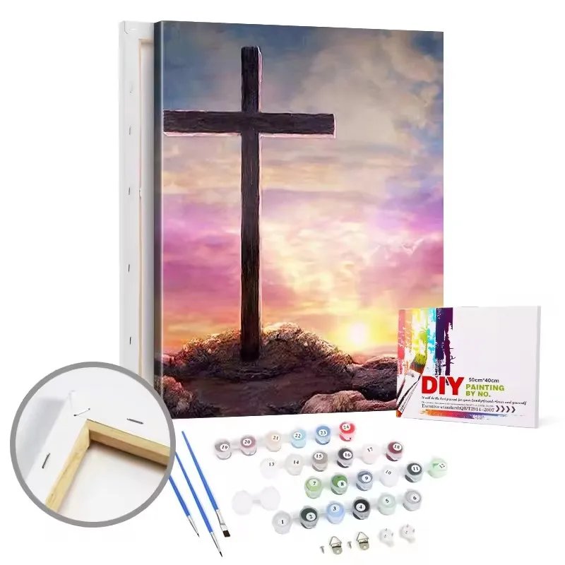 jesus cross  Painting Figure Portrait Paint By Numbers New sell well Custom  wall art Painting By Numbers For Adults