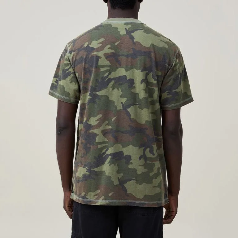 OEM Casual Style Camouflage T-shirt For Men Round Neck Pocket Shirts Battle Fatigues Cotton Top