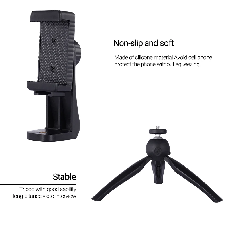Mamen Professional Microphone Recording with Led Light for Video Camera Light Stand Tripod Stand for Phone