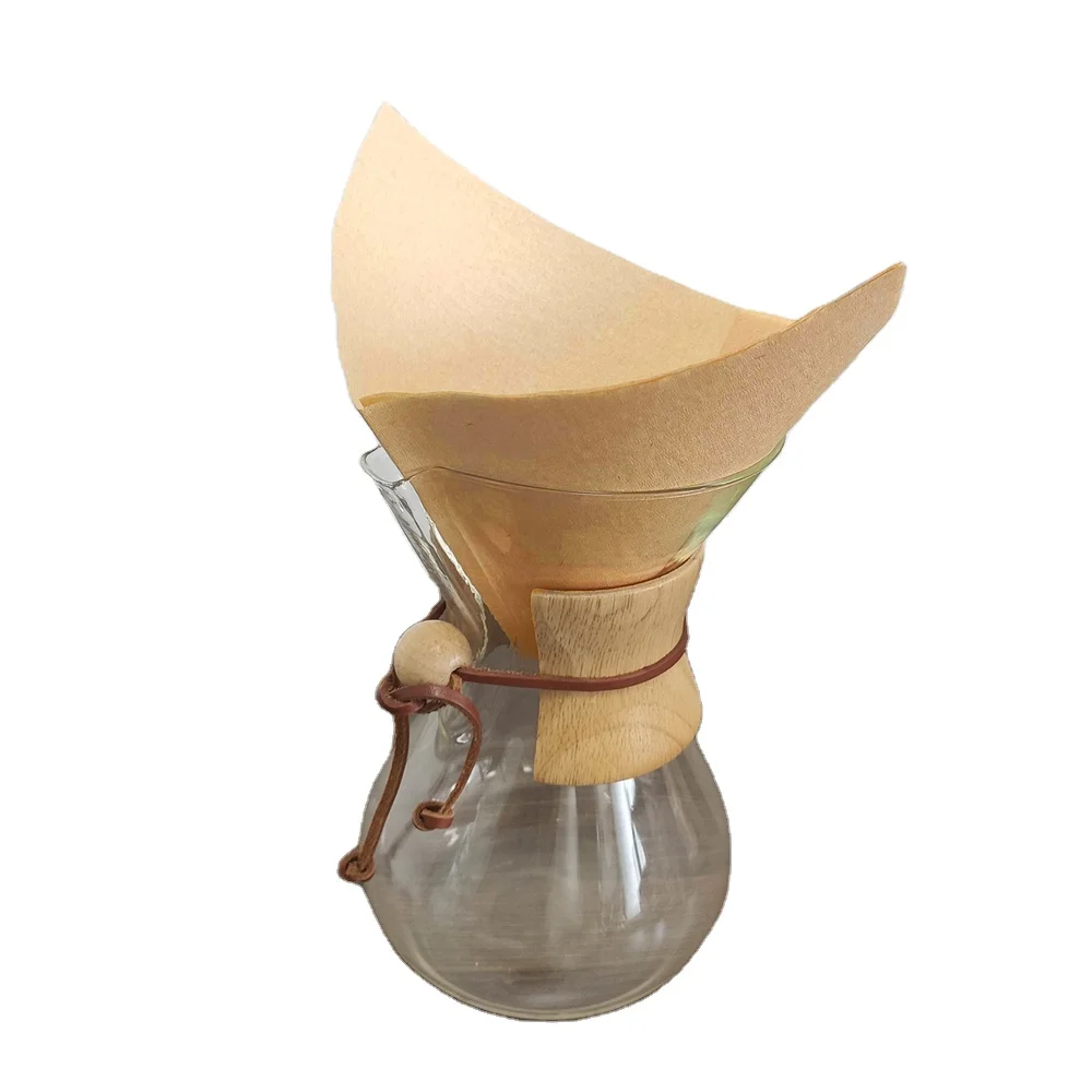 Hot sales food grade white and natural 30*30cm coffee paper filter for coffee maker brewer