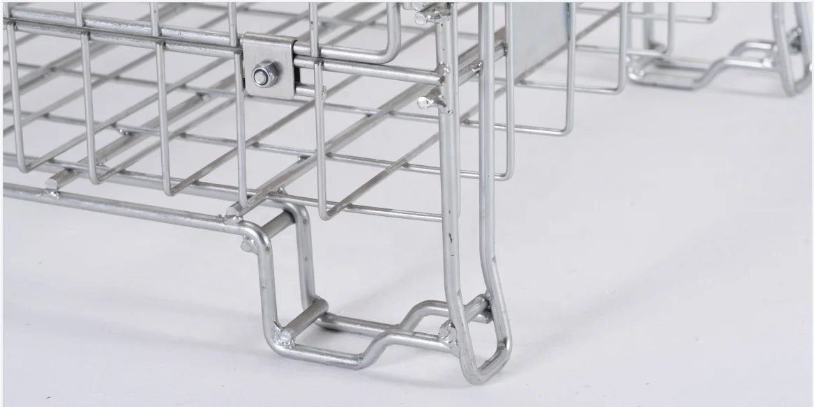 Фабричные промышленные сверхпрочные штабелируемые ящики для хранения из проволочной сетки с крышкой