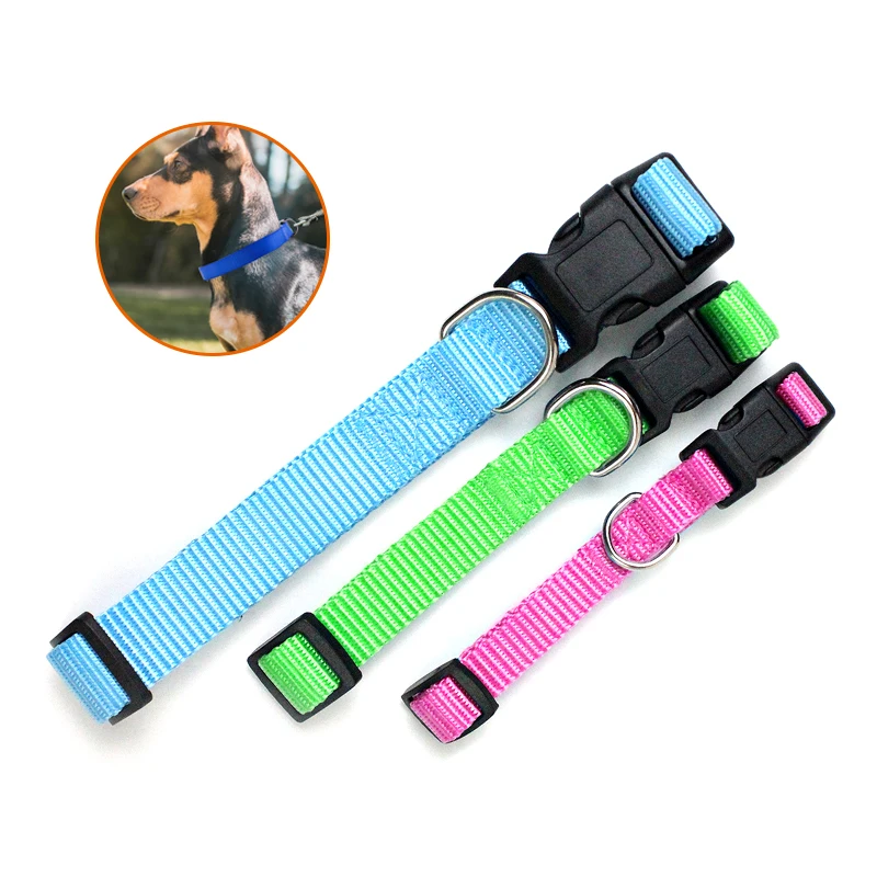 New Plastic Buckle Vegan Solid Blank Woven Adjustable Puppy Small PP Nylon Custom Perros Mascota Cat Pet Dog Collar