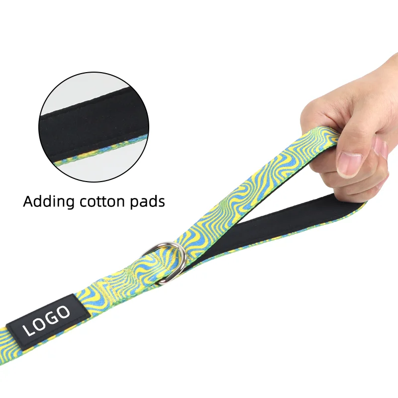 Heavy Duty Custom Printed Color and Pattern Training Dog Harness and Leash Set with Strong Plastic Buckle and Comfortable Handle