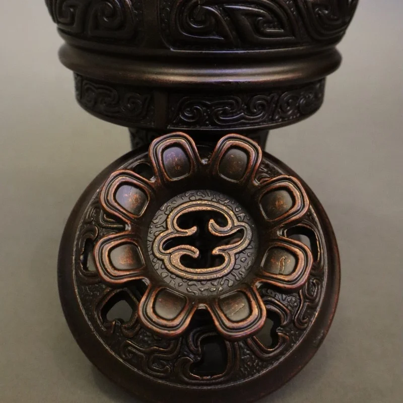 incense holder incense burner Moire pattern brass crafts metal censer Chinese style home decor brass thurible