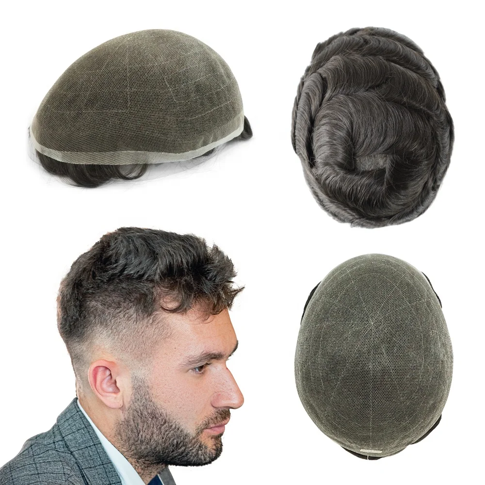 Мужская парик из натуральных волос