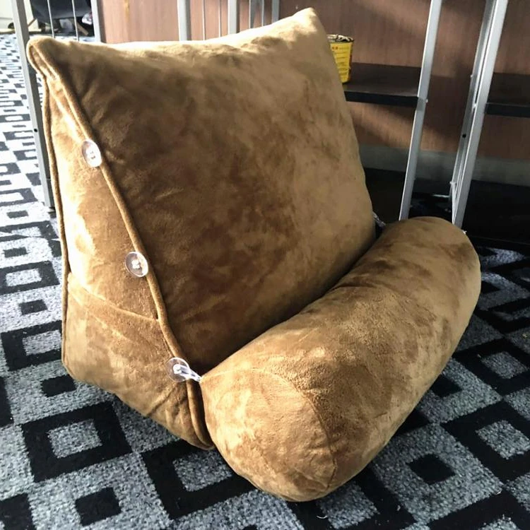 
Factory Wholesale Shredded Foam Bed Wedge Triangular Pillow with Velvet Fabric Cover 