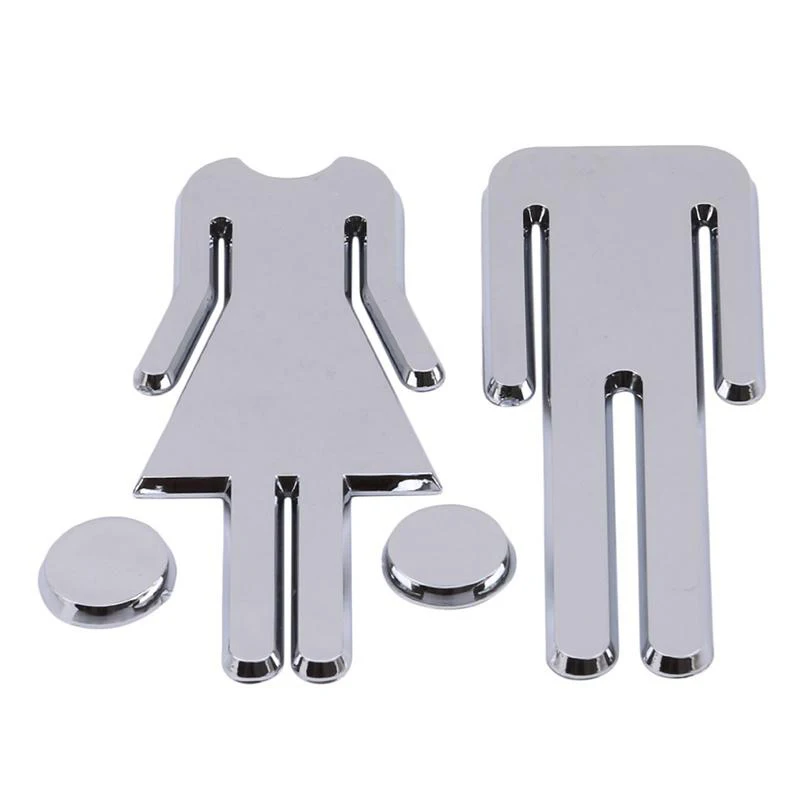 Toilet Logo Bathroom Restroom  Wall Sign Signage MAN & WOMAN Board Prompt Sign hotel door plate