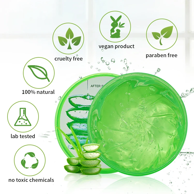 Private Label 100% Natural Moisturizer Repairing After-sun Repair Soothing Organic Bulk Face Care 99% Pure Aloe Vera