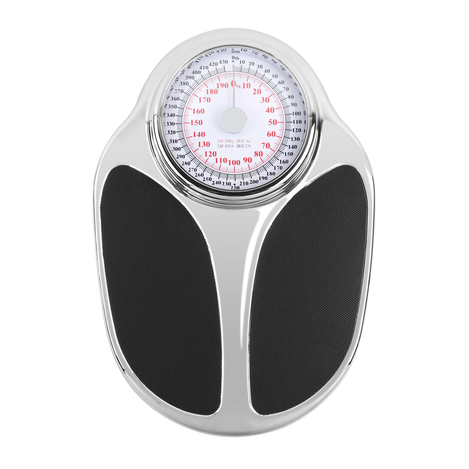 Chrome Plated Metal Housing Mechanical  Bathroom Scale With Anti-Slip Surface