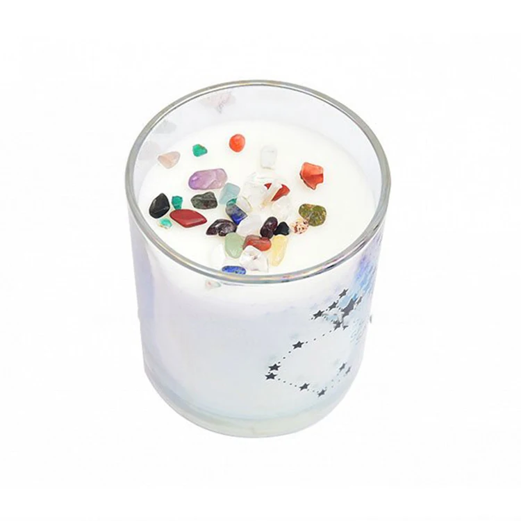  New Design Custom Scented Luxury Soy Wax Colored Glass Crystal