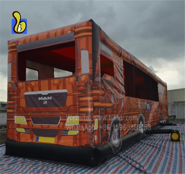 High quality inflatable fire truck, outdoor inflatable bouncers for sale