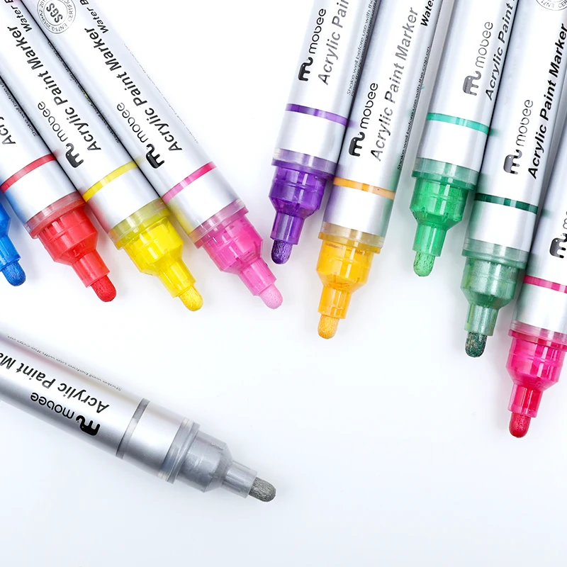 MOBEE P-920 acrylic paint marker writing smoothly dry fast water based permanent acrylic paint pen for painting