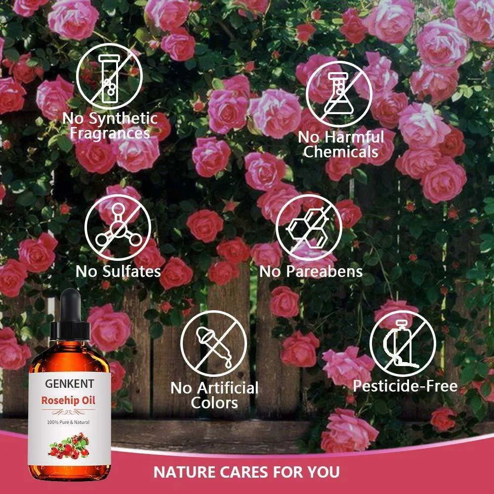 Private label 100% Pure Cold Pressed Unrefined Reduce Acne Scars Rosehip Seed Oil Pure Essential Oil
