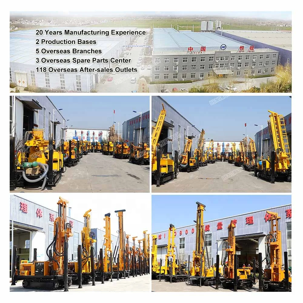 hydraulic crawler 600m 500m 400m 300m 200m 100m borehole pneumatic well drilling rig water hole drilling machines