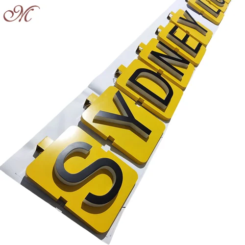 Customized 3D acrylic letter sign sidelit  black letters wall mounted signs for business & decor