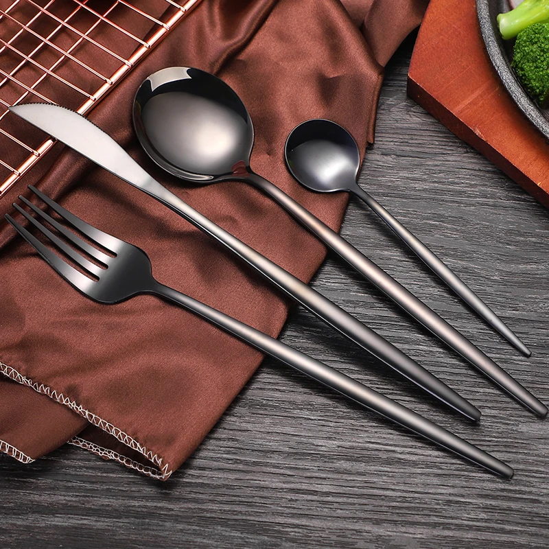 2020 Amazon Hot Sale Stainless Steel Flatware Portuguese Knife Fork and Spoon 4pcs Tableware Cutlery Set