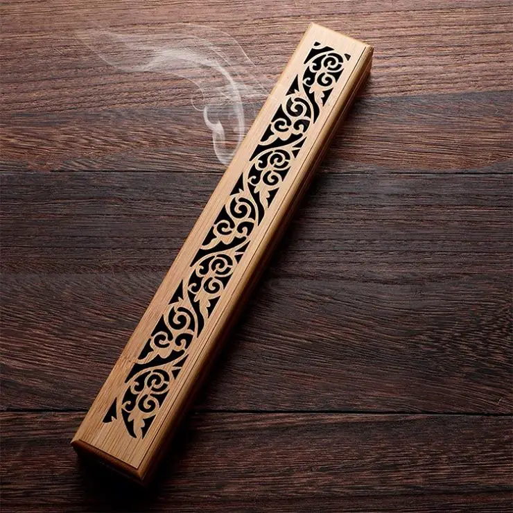 Wholesale custom wooden aroma stick holder incense box burner incense gift box