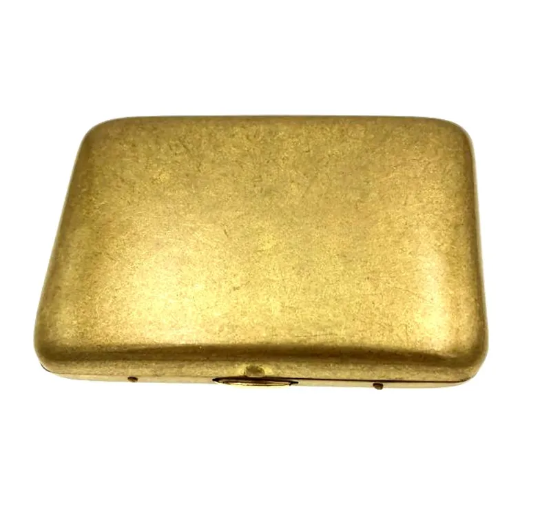 Portable High Grade Collectable Vintage Solid Brass Copper Cigarette Case Holder Box Gift