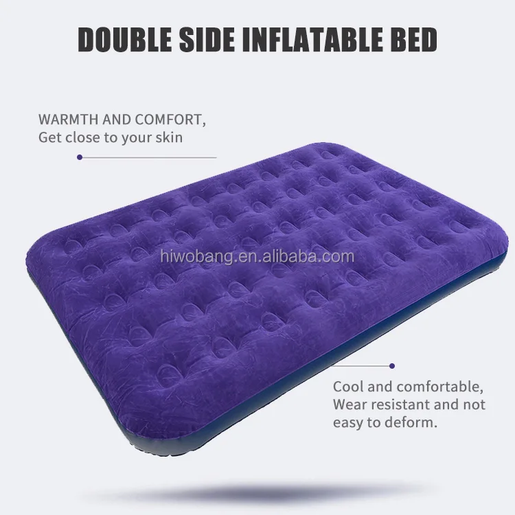 Hiwobang Comfortable Durable Deluxe Airbed Size Headboard Inflatable Raised Air Bed With Built In Pump