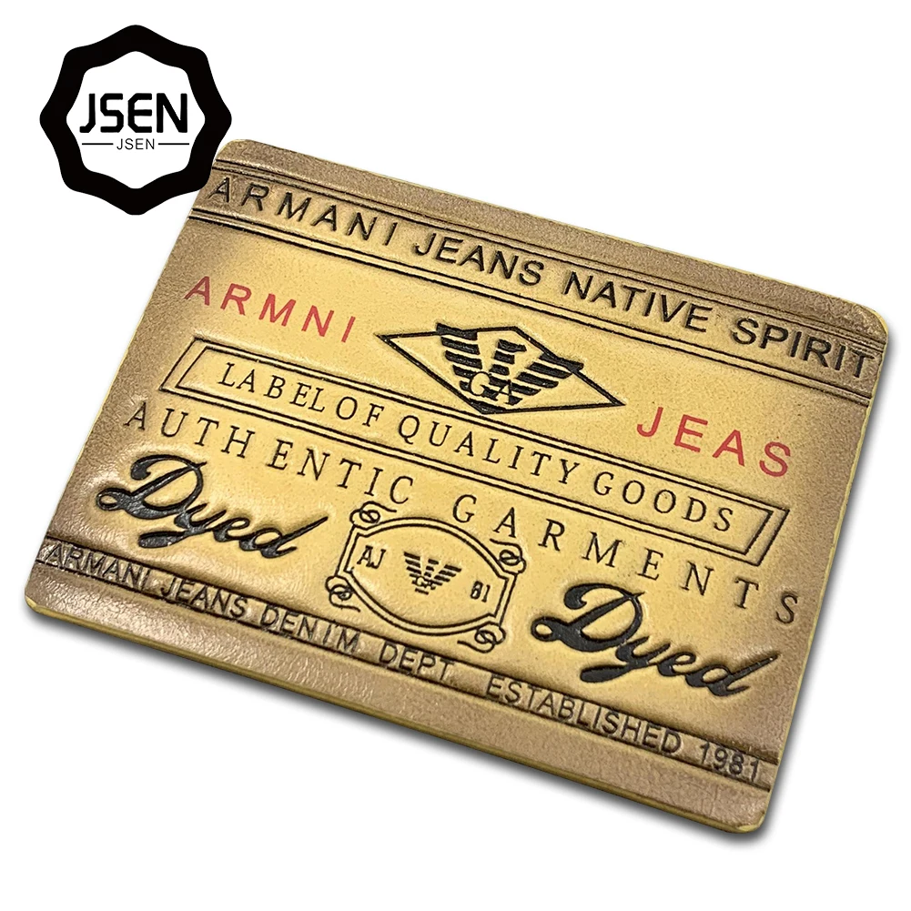 
Custom Debossed Name Logo PU Leather Patches and Labels for Shoes and Bags 