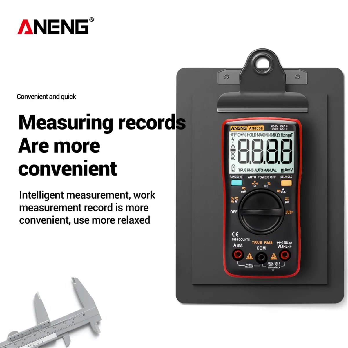 Цифровой мультиметр ANENG AN8008 Pro, 9999 отсчетов, True-RMS, квадратная волна, подсветка, амперметр напряжения постоянного и переменного тока, Ток Ом, автоматический/ручной