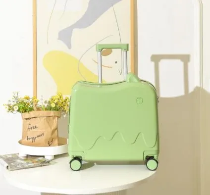 Ice Cream Shape Kids Luggage With Seat On Light Weight Hand Bags For Boy Girl Travel Suitcase