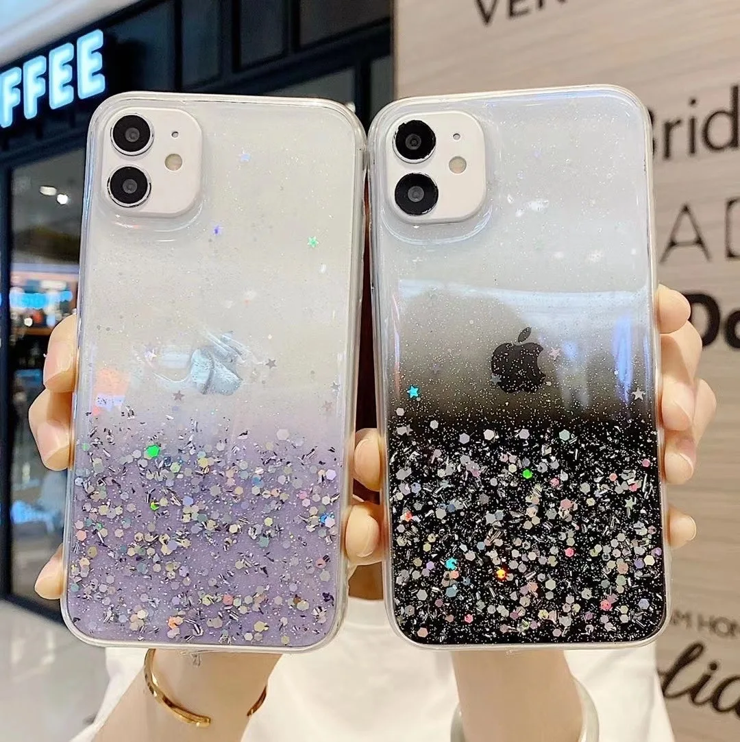 Заводской выход градиент сплошной цвет Bling Мобильные аксессуары задняя крышка TPU чехол для телефона iphone 11 pro max 11pro Чехол