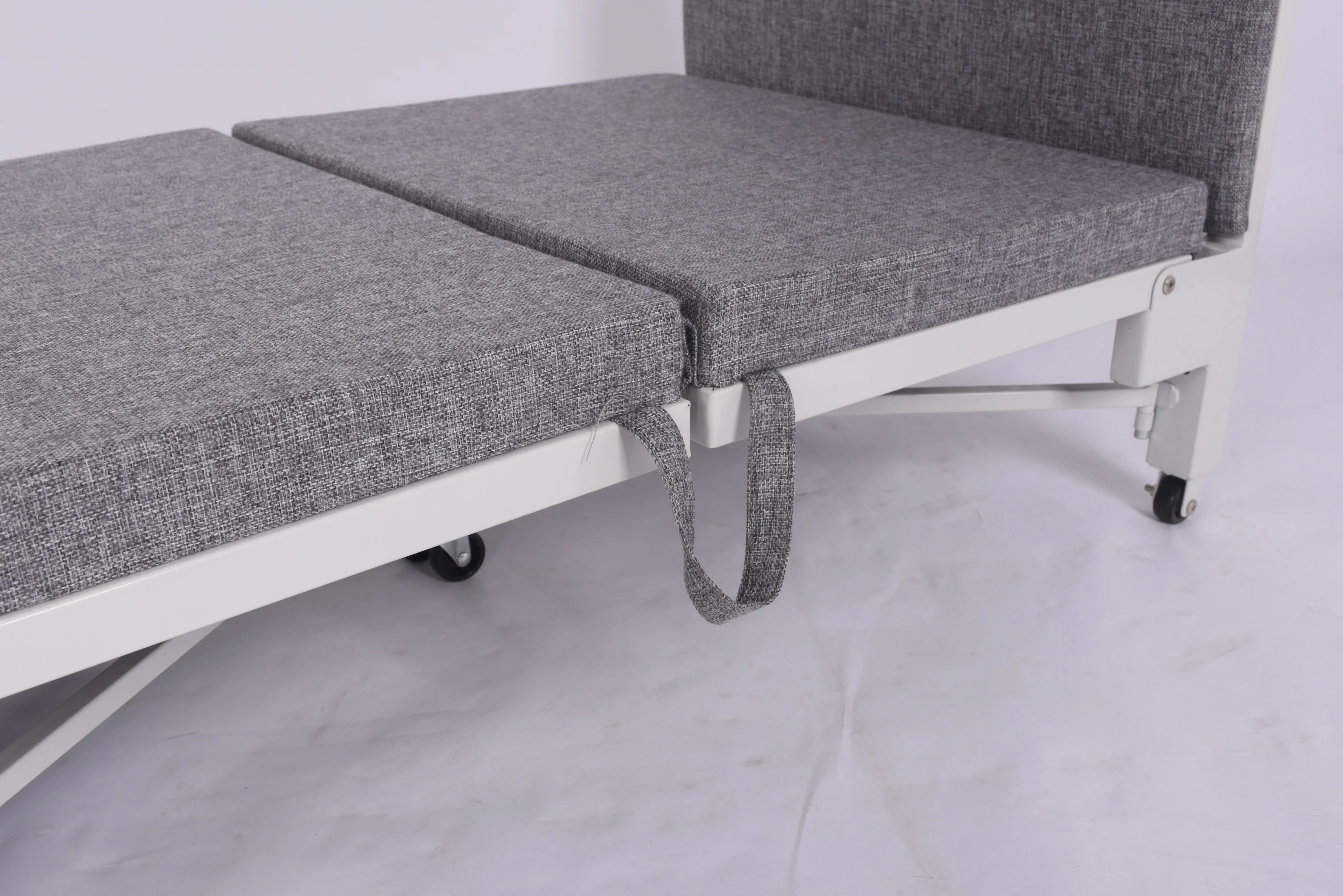 Folding Hydraulic Spare Bed Factory Hot Selling Four-fold Portable Space-saving Metal with Mattress for Home Office Lunch Break