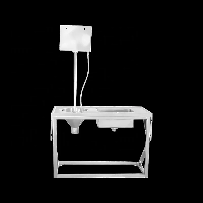 Factory custom hospital medical wash basin 304 stainless steel sluice disposal unit with sink