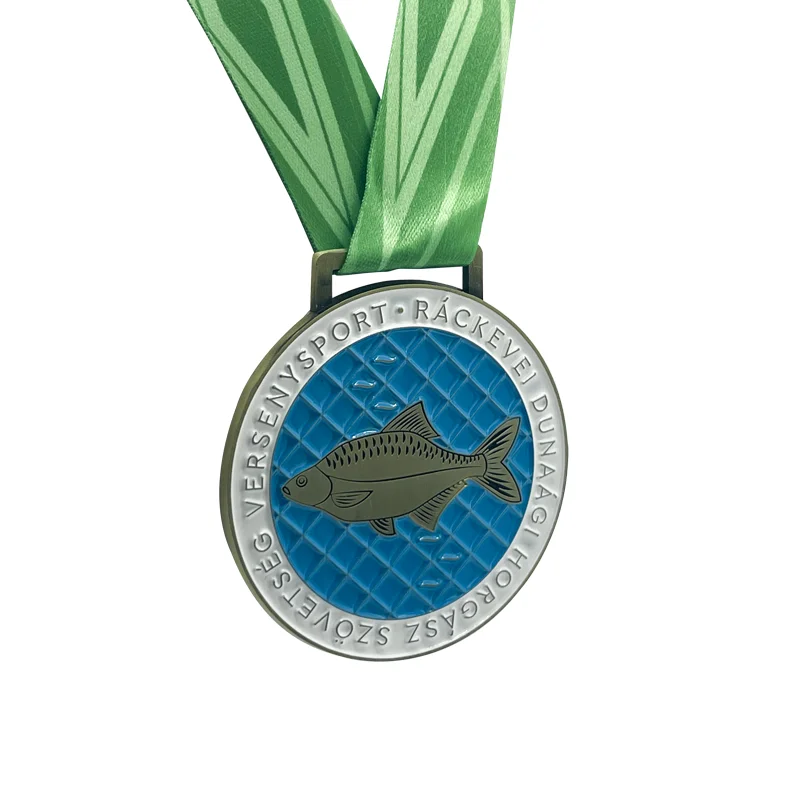 China Medal New Fashion Metal Crafts Sea Fish Finisher Medal