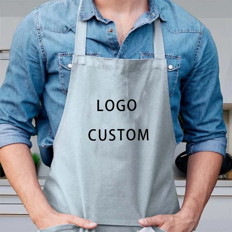 KEFEI Wholesale 100% Polyester Custom Logo Kitchen Apron 3 Days Fast Custom Proofing