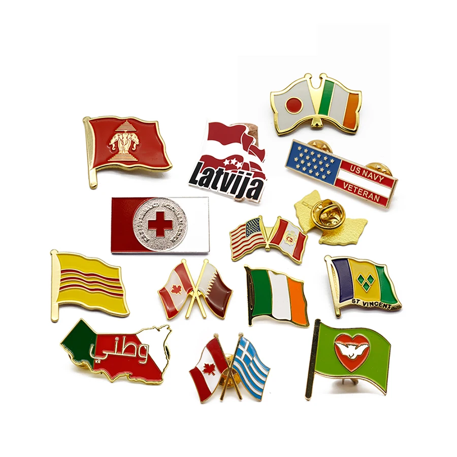 Custom Promotional design logo printing round soft enamel pins custom tin Button Badge badges Lapel Pin With Iron On Backing