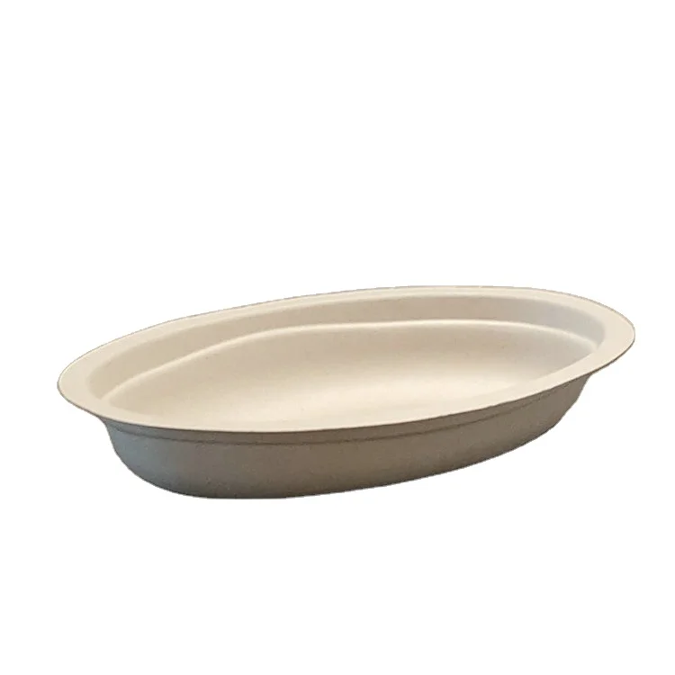 Wholesale Sustainable Bagasse Oval Food Tray With Lid