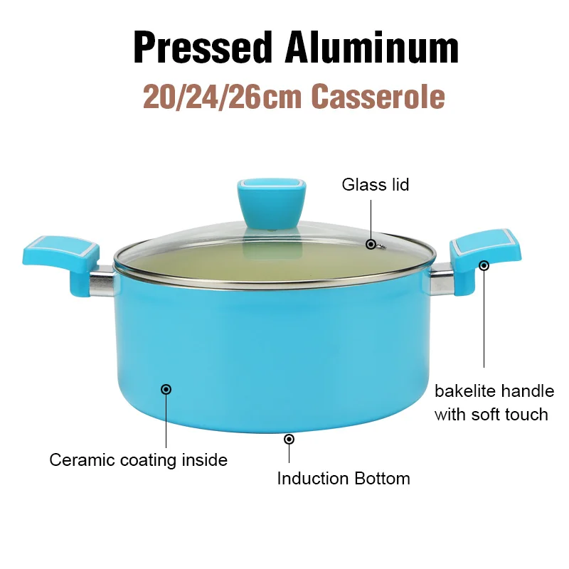 15pcs Cookware Pot Sets German Quality Ceramic Induction Kitchen Ware Cookware Set Pots and Pans with Glass Lid