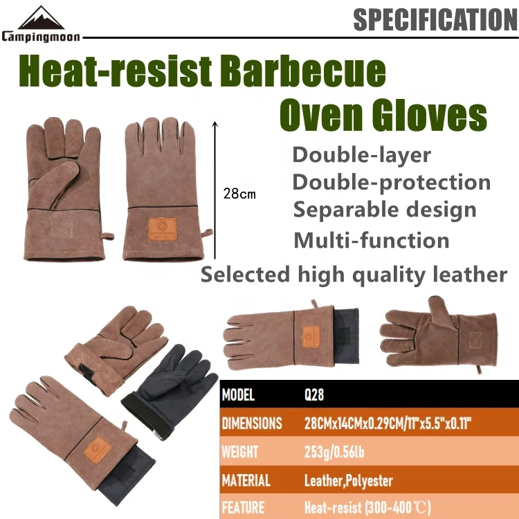 BBQ Grill Oven Heat Resistant-Smoker Cooking Barbecue Gloves Camping Outdoor Handling Heat Food Gloves