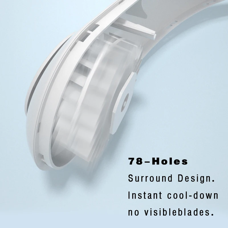 Mini Bladeless Hanging Neck Leafless Fan Rechargeable Mute Sports Fans for Home Outdoor Portable Cooler