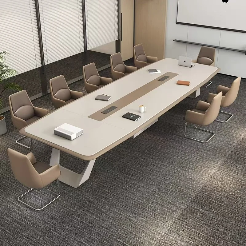 High end painted conference table, large and medium-sized office, simple and modern training and negotiation table