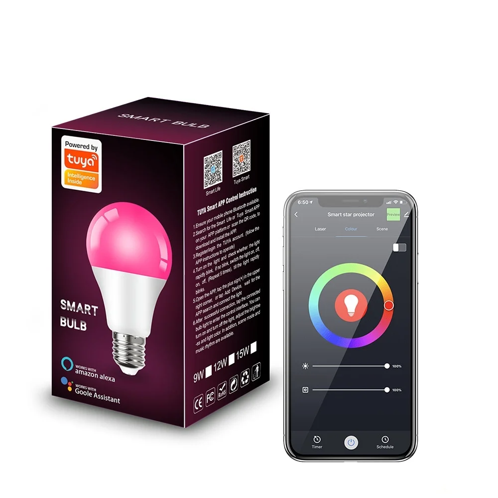 9w music  rgb tuya smart wifi bulb led light bulb lamp smart bulb with Bluetooth WiFi