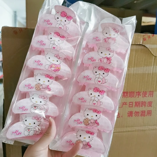 Wholesale cartoon Jaw Hair Clip Spring Assembly Machine Kuromi Acrylic Matte Hair Claw Clip Shark Hair Jaw Clip