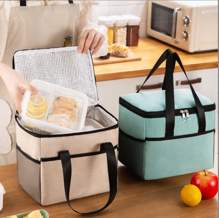 Cationic insulated tote bag thickened large capacity thermal lunch cooler bag