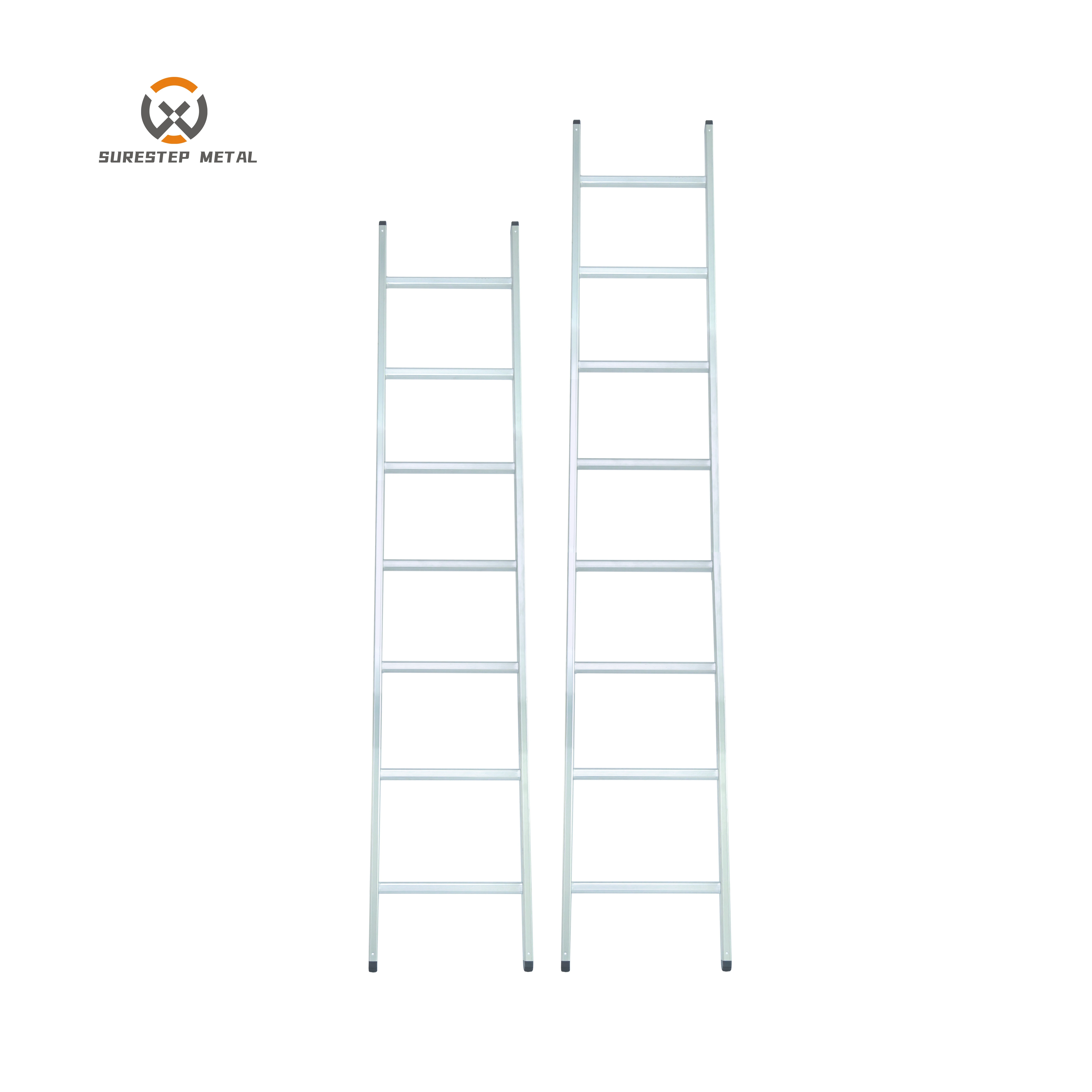Safe And Reliable Wholesale Lowest Price  Single Section portable Ladder Straight Aluminium 10/11/12 Steps Ladder