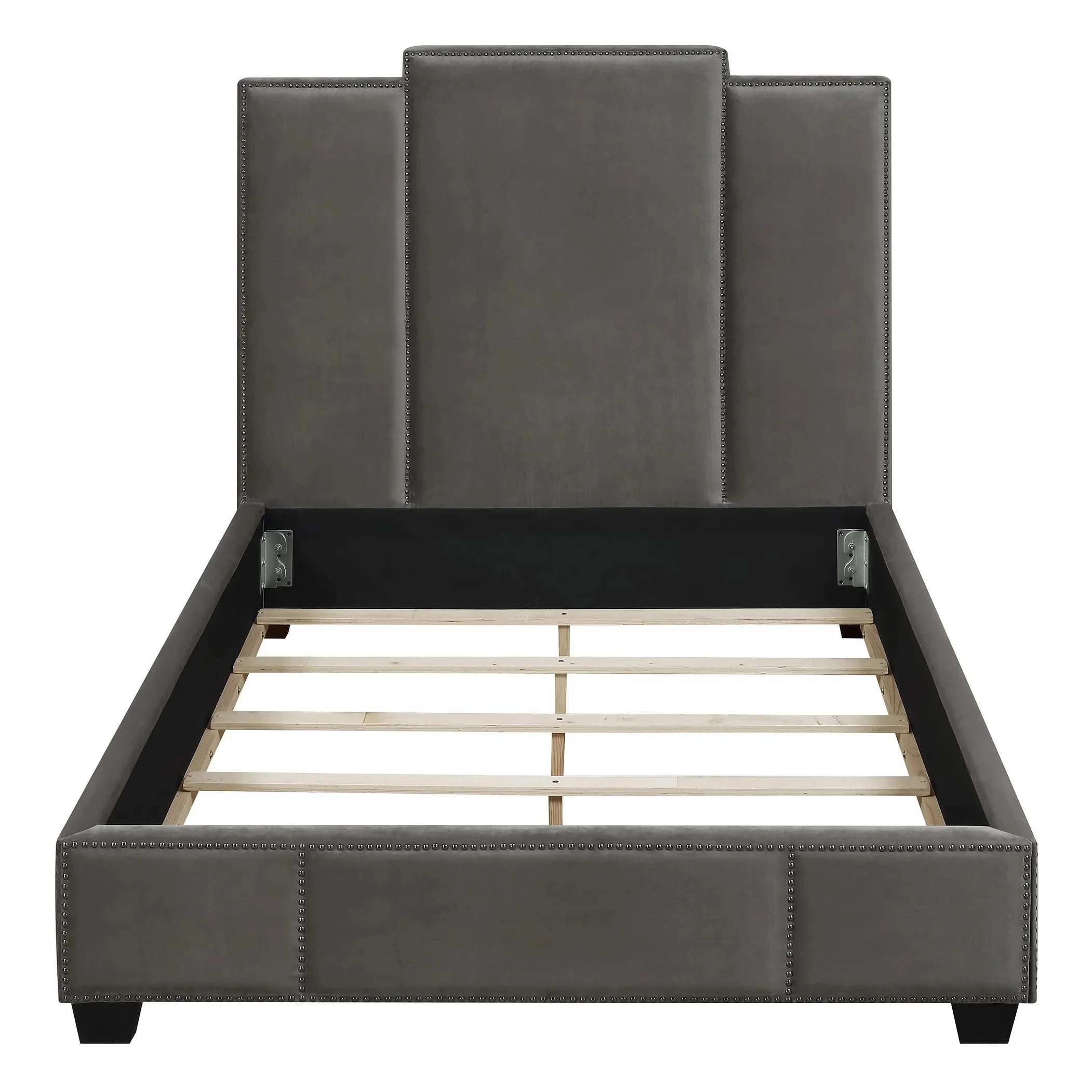 Latest california king Size Velvet Bed Upholstered Headboard Design