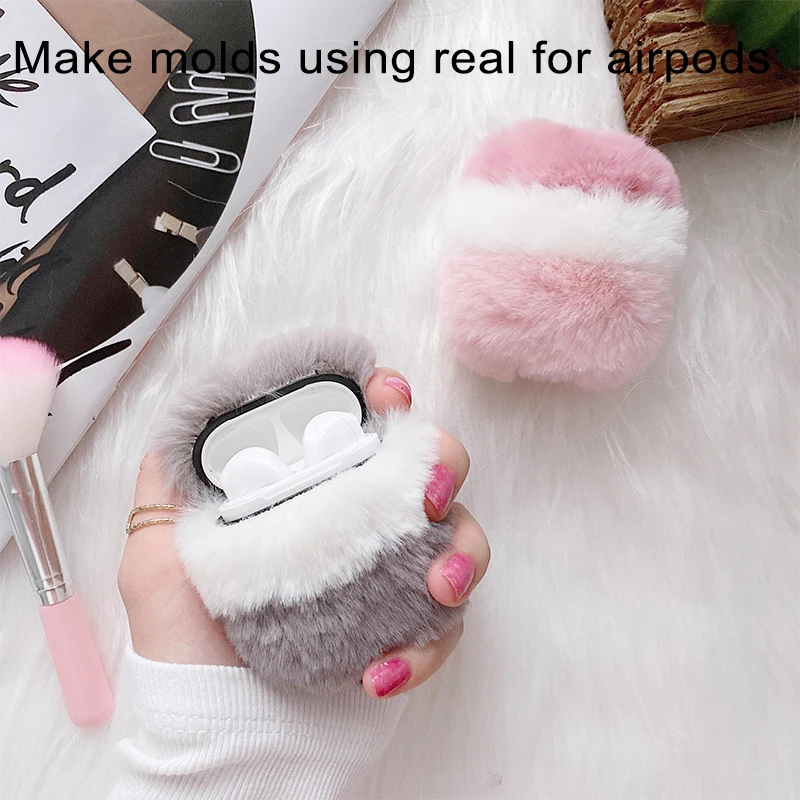  Плюшевый чехол BOORUI kawaii для air pods pro роскошный модный защитный наушников airpods 1 2