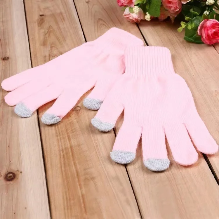 Made of 90% Acrylic and 10% Conductive Fiber Touch Screen Gloves,