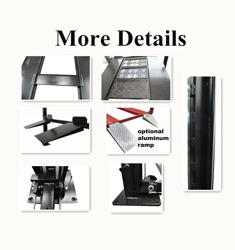 4T high quality one-sided manual release movable hydraulic car 4 post lift car lift auto hoist vehicle lifter with good price